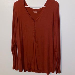 Plus Size- burnt orange long sleeve